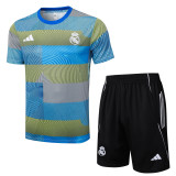 2025-26 Mens  Real Madrid  Blue green stripe inkjet  Training Short Suit