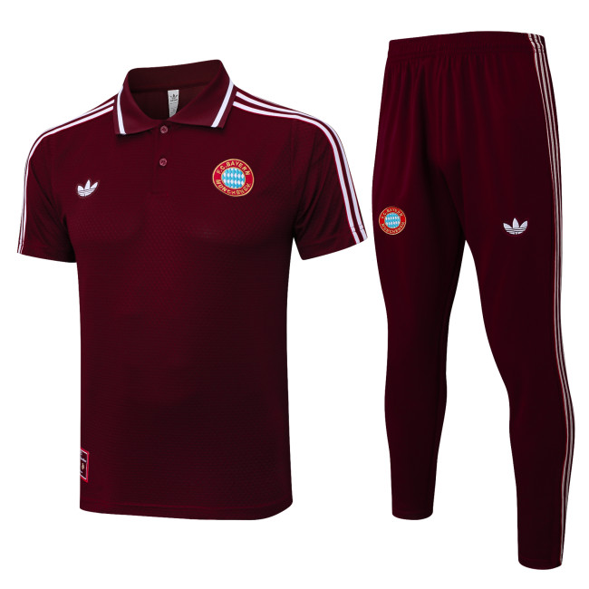 2025-26 Mens Bayern Munich red polo Training Suit