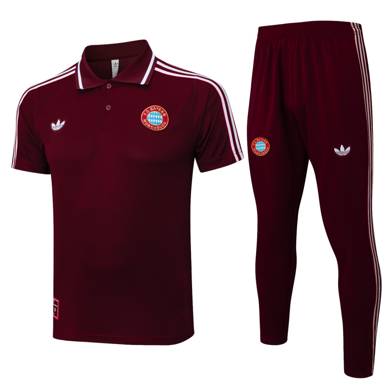 2025-26 Mens Bayern Munich red polo Training Suit