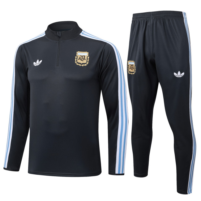 2025-26 Mens Argentina black Half pull Training suit