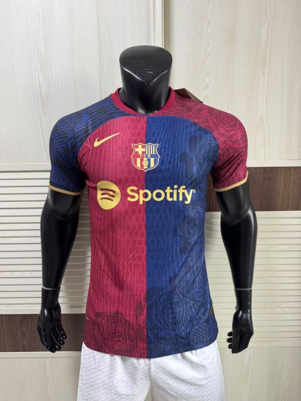 2025-26 Mens Barcelona Rose Edition  Player  soccer jersey