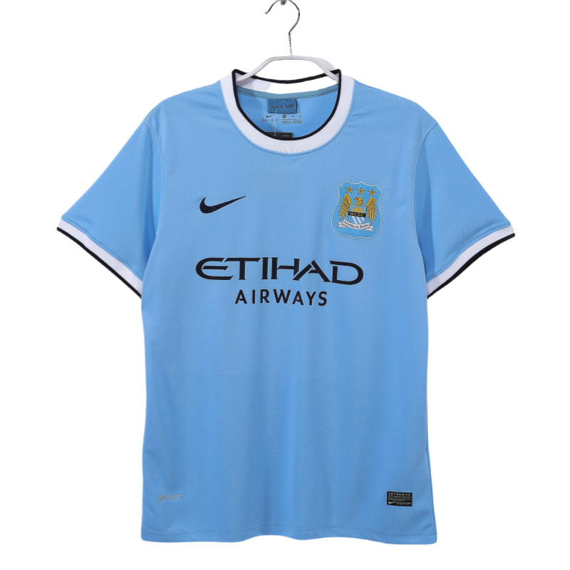 2013-14Mens Retro Manchester City blue home soccer Jersey
