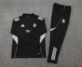 2025-26 Mens Real  Madrid black Half-pull Training Suit