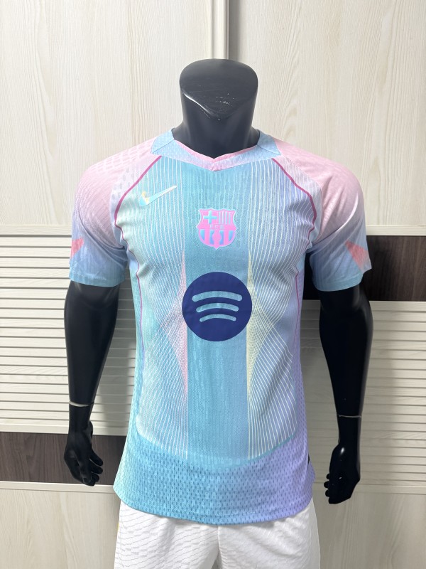 2025-26 Mens Barcelona blue Special Edition  Player  soccer jersey