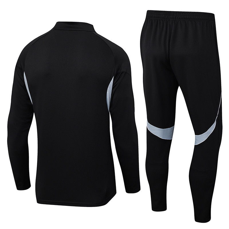 2025-26 Mens Real  Madrid black Half-pull Training Suit