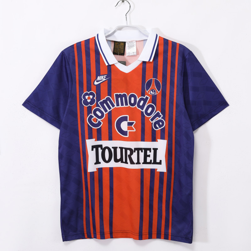 1993-94 Mens psg home orange soccer jersey