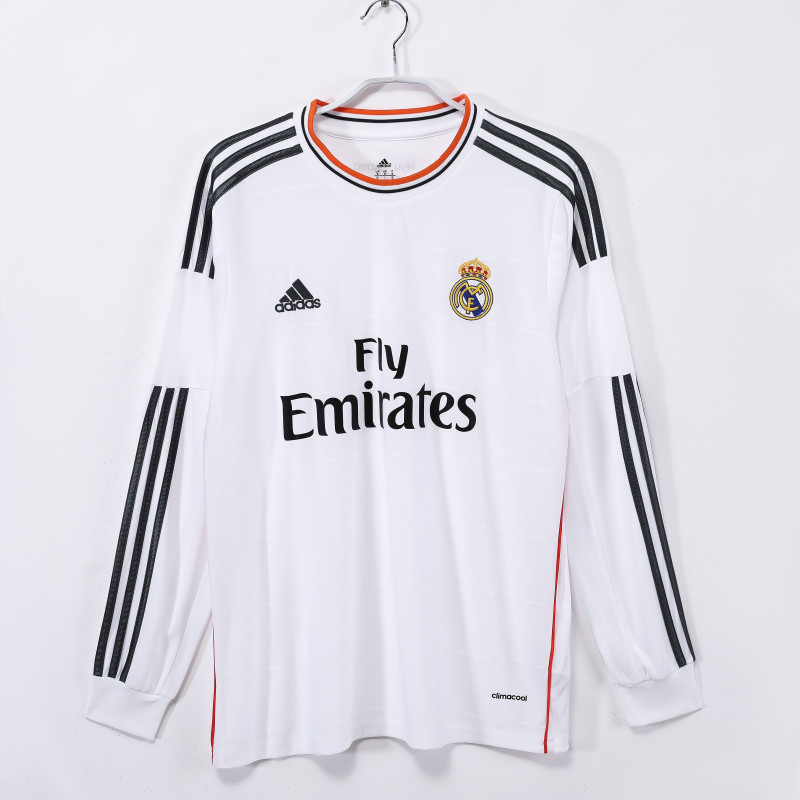 2013-14 Retro Real Madrid white home long sleeve Jersey