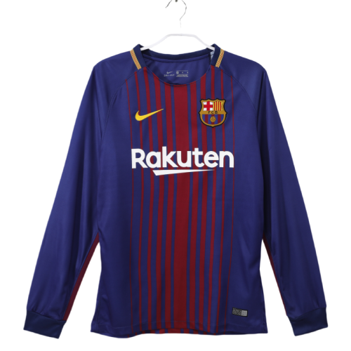 2017-18 Mens Barcelona Home Retro Long Sleeve Soccer Jersey