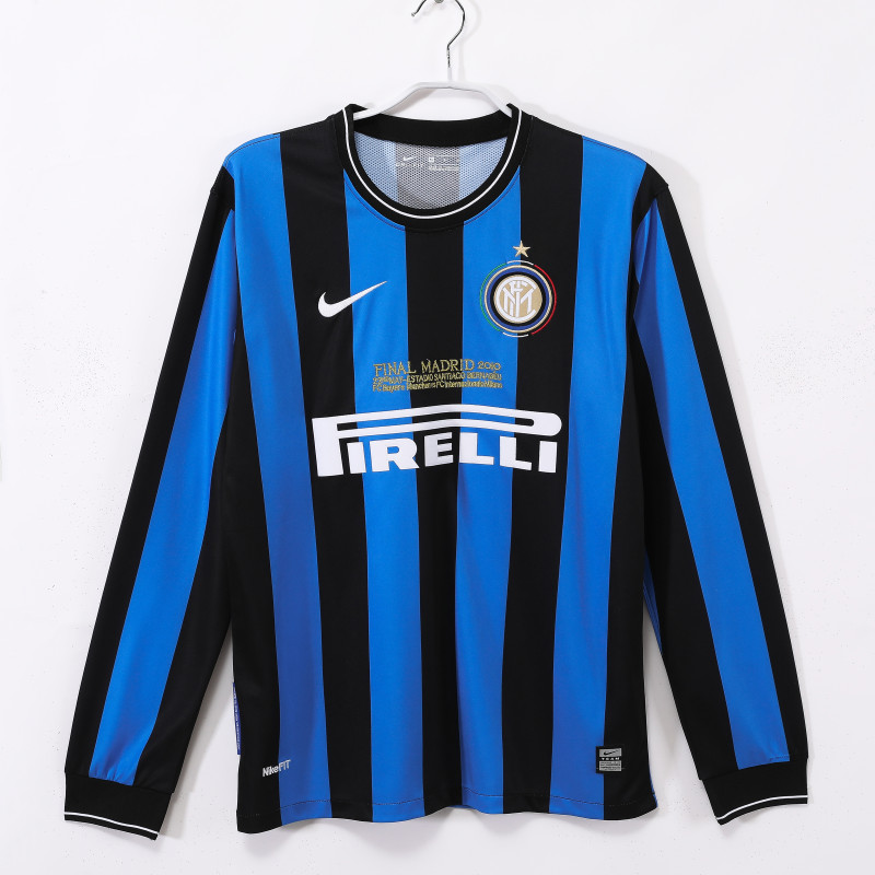 2009-10 Mens Inter Milan Retro home Long sleeve  Jersey