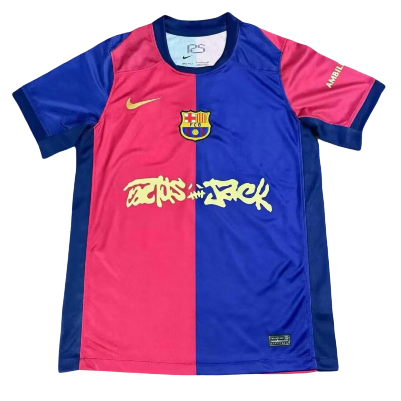2024-25 Mens  Barcelona Home  red blue Soccer Jersey