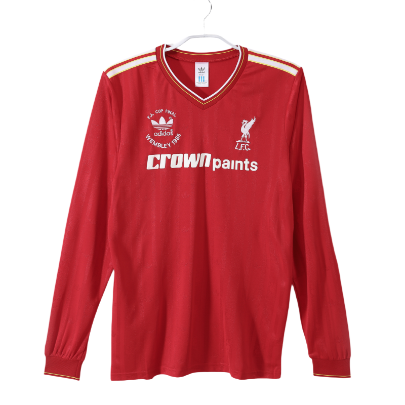 1986-87 Mens Retro Liverpool red home Long Sleeve Jersey