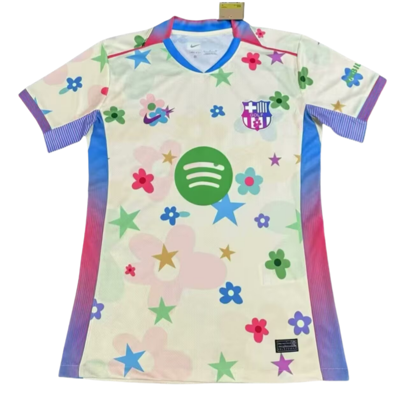 2025-26 Mens  Barcelona Patterned golf  Soccer jersey
