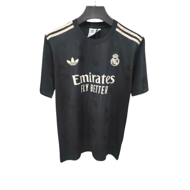 2025-26 Mens Real Madrid  black  threeleaf Special Edition soccer jersey