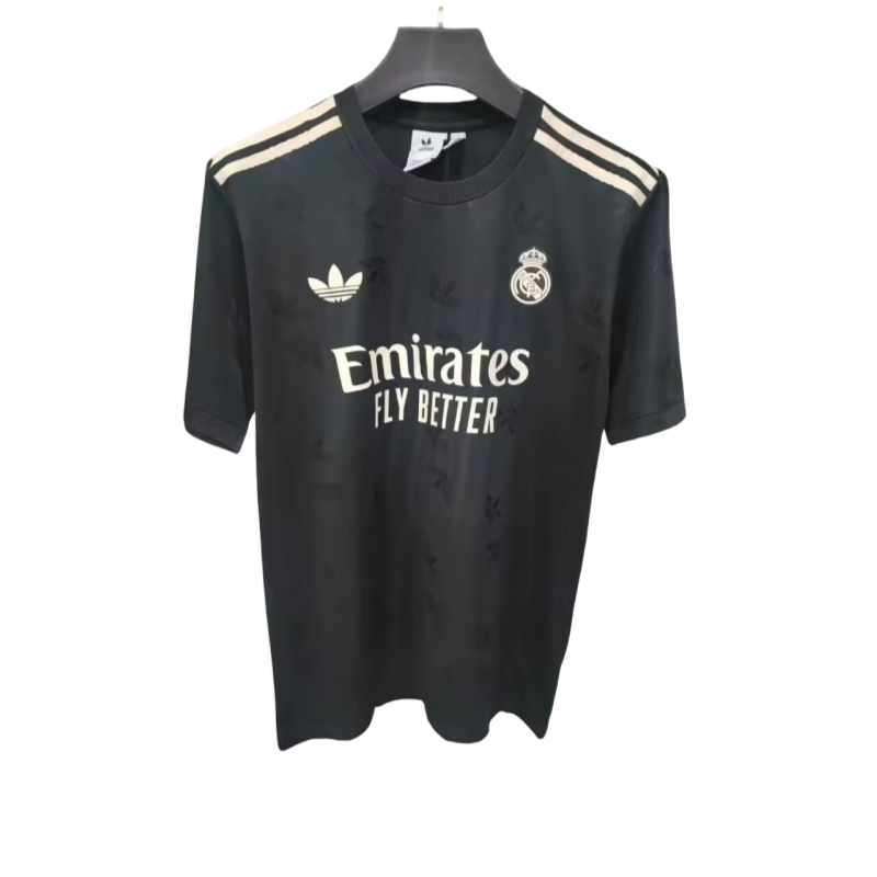 2025-26 Mens Real Madrid  black  threeleaf Special Edition soccer jersey