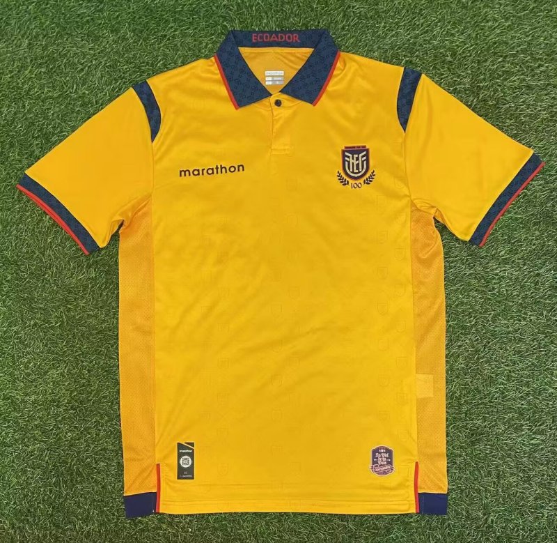 2025-26 Mens Ecuador 100th anniversary commemoration yellow  away Soccer Jersey