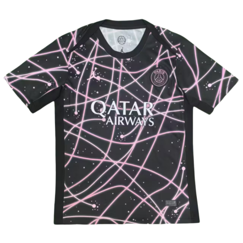 2025-26 Mens PSG black Pre match training uniform Jersey
