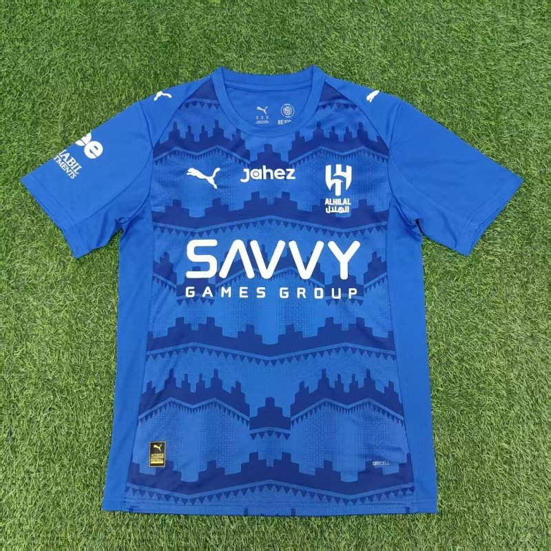 2025-26 Mens  Riyadh Crescent home blue soccer jersey