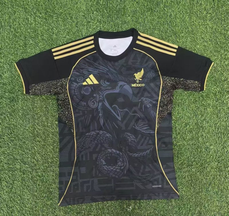 2025-26 Mens Mexico black Snake Eagle Special Edition Fans Soccer Jersey