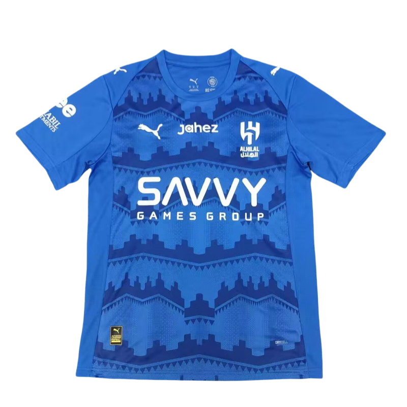 2025-26 Mens  Riyadh Crescent home blue soccer jersey