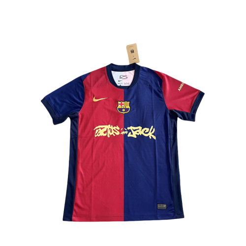 2024-25 Mens  Barcelona Home New Advertising red blue Soccer Jersey
