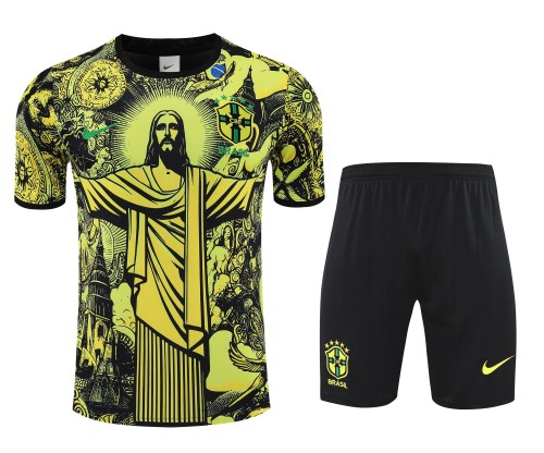 2025-26 Mens Brazil  Yellow  Short Training Suit