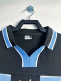 1998-1999 Mens Lazio away black  Long Sleeve Retro Soccer Jersey