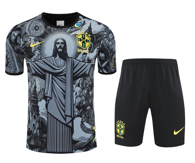 2025-26 Mens Brazil  grey  Short Training Suit
