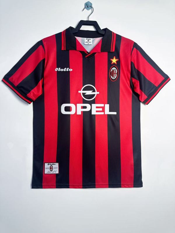1997-98  Mens AC Milan Retro Home soccer Jersey