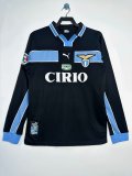 1998-1999 Mens Lazio away black  Long Sleeve Retro Soccer Jersey