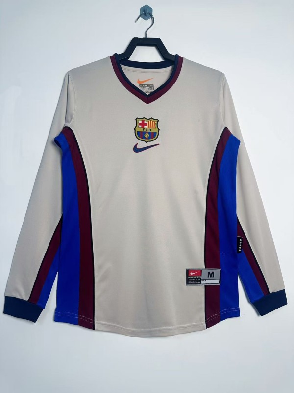 1998-99 Mens Barcelona Retro away Long sleeve soccer soccer  Jersey