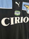 1998-1999 Mens Lazio away black  Long Sleeve Retro Soccer Jersey