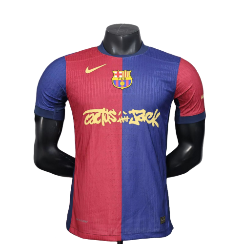 24-25 Mens Barcelona Home New Advertising Player Version Soccer Jersey