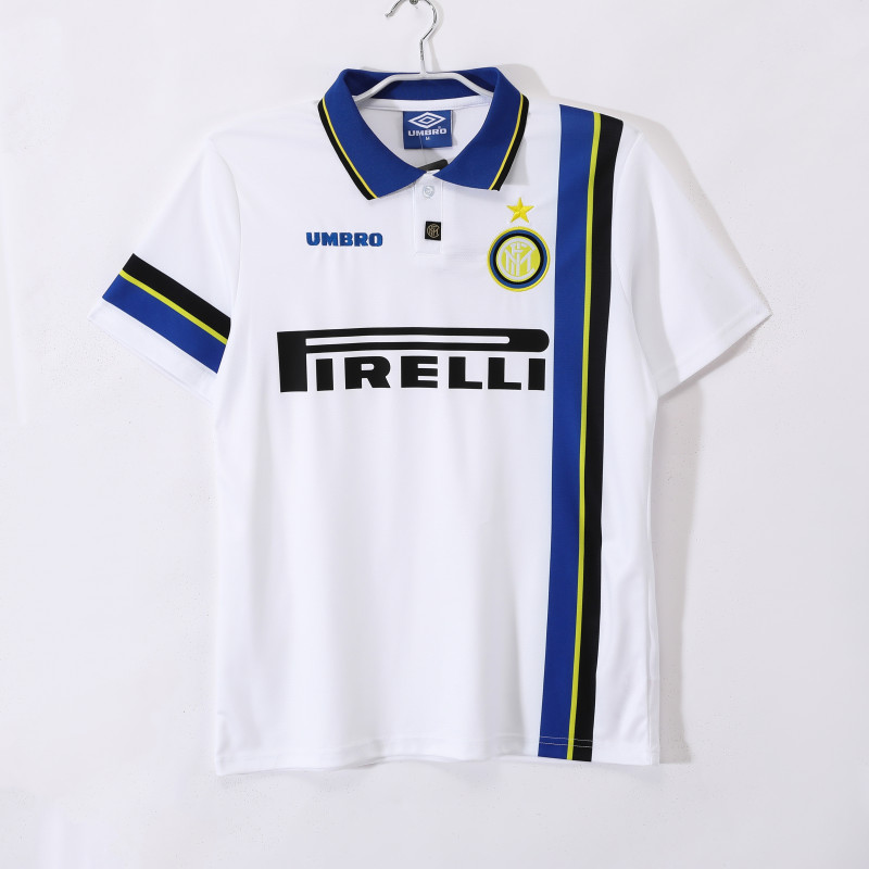 1997-98 Mens Inter Milan white Retro Away soccer Jersey