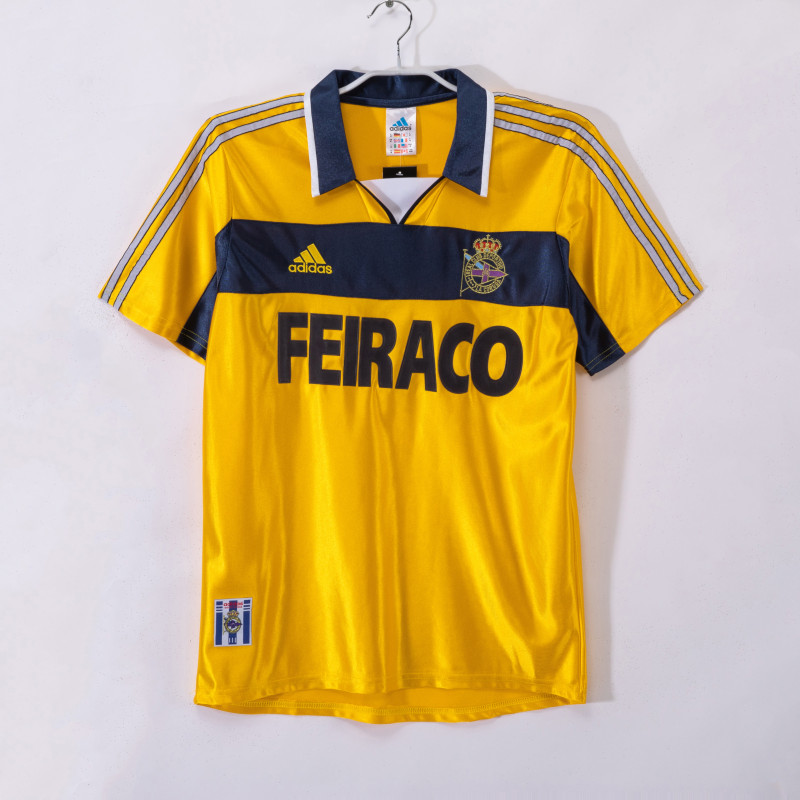1990-00 Mens  retro Deportivo La Coruna golden  third away Jersey