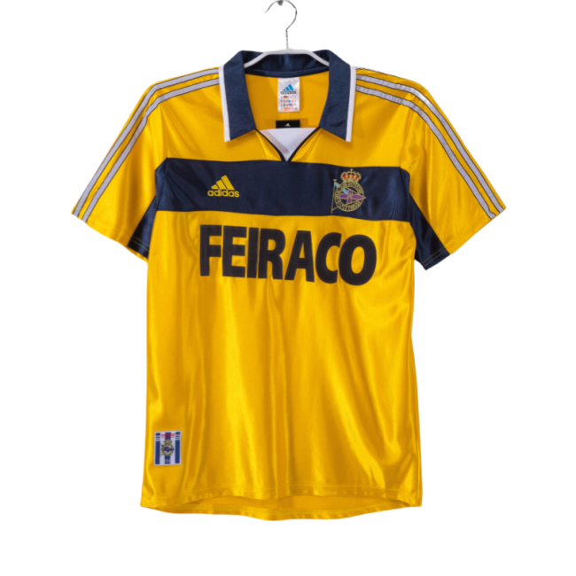 1990-00 Mens  retro Deportivo La Coruna golden  third away Jersey
