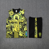 2025-26 Mens Brazil yellow  vest  Short Training Suit