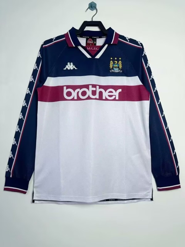 1997-98 Player version Mens Manchester City  away Jersey Long sleeve
