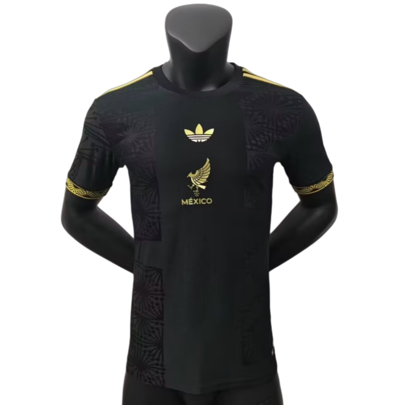 2025-26 Mens Mexico black Special  Edition Player Long Sleeve Soccer Jersey