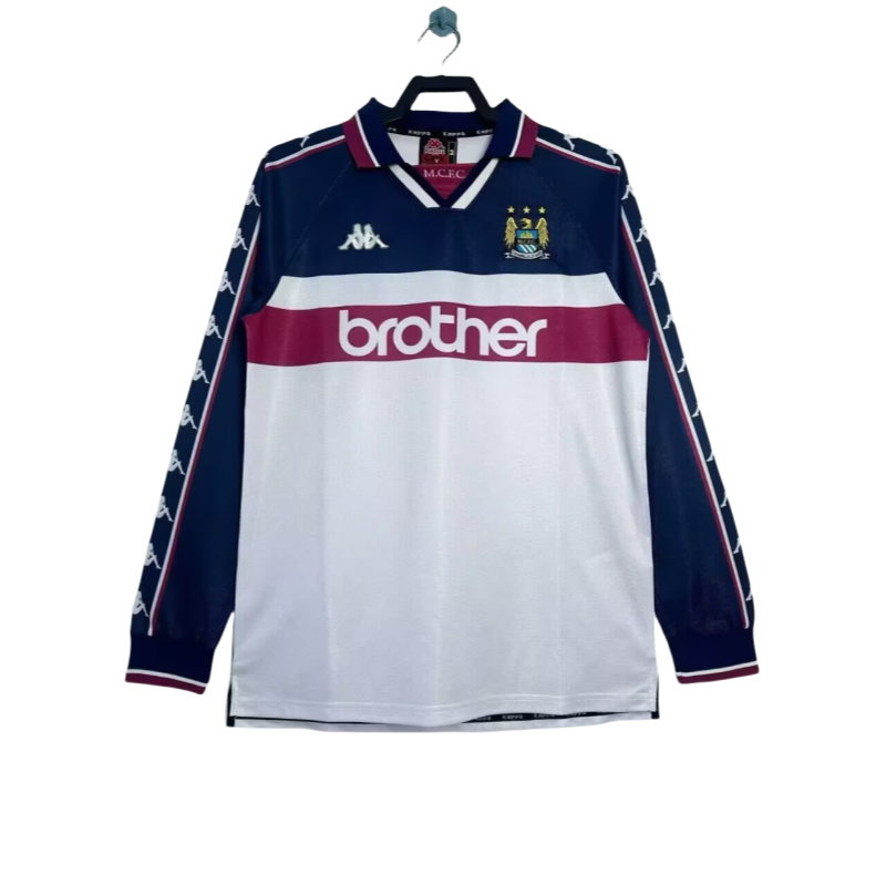 1997-98 Player version Mens Manchester City  away Jersey Long sleeve
