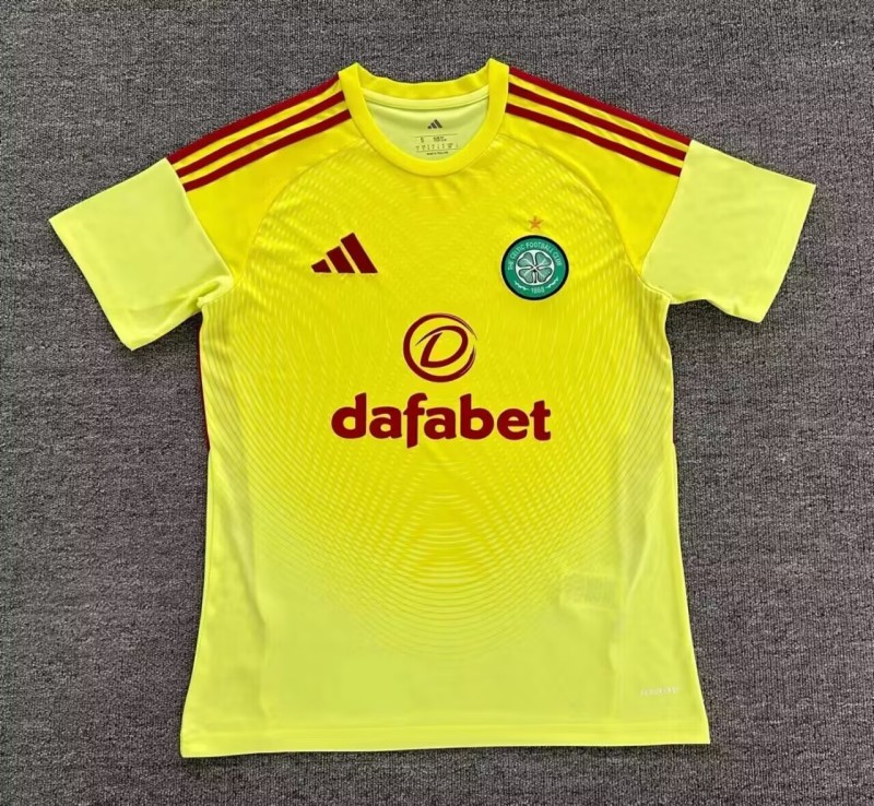 2025-26 Mens Celtic yellow goalkeeper soccer jersey