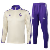 2025/26 Mens Real  Madrid Apricot Retro Edition Half-pull Training Suit B2536
