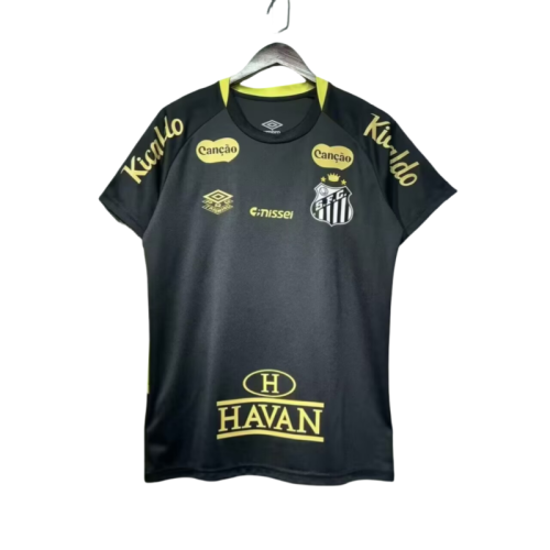 2526 Mens Santos  black yellow Special Edition soccer jersey