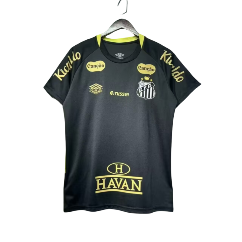 2526 Mens Santos  black yellow Special Edition soccer jersey