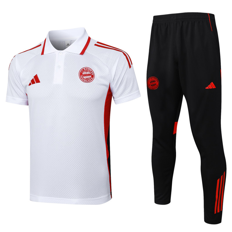 2025-26 Mens Bayern Munich white polo Training Suit   C2516