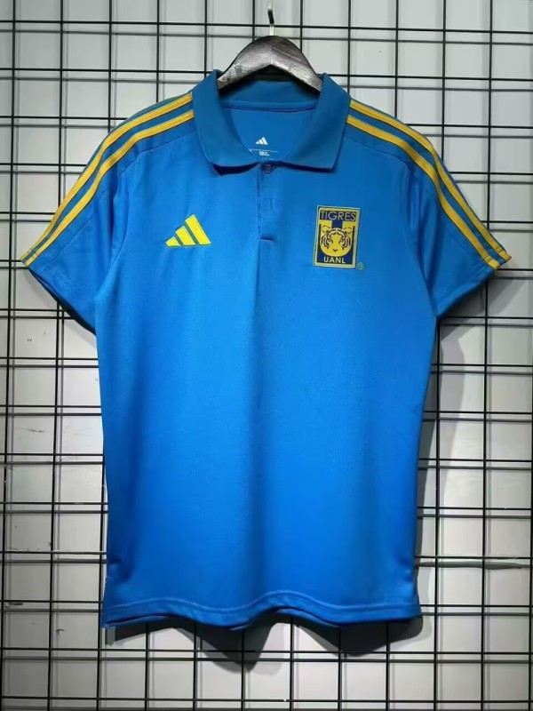 2025-26 Mens Tiger polo training suit blue soccer jersey