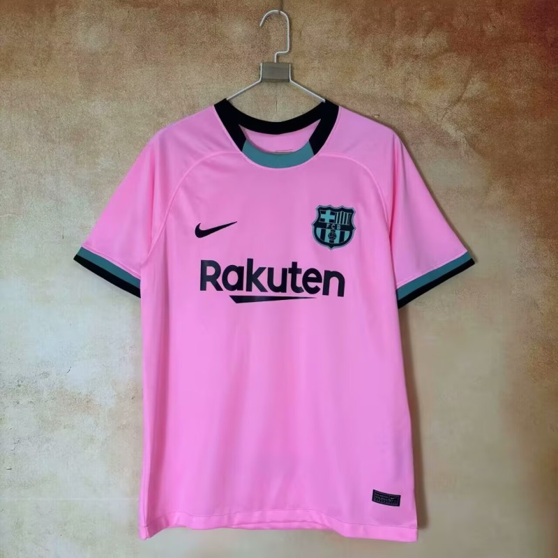 2021  Mens  Barcelona pink Third away  Retro soccer Jersey