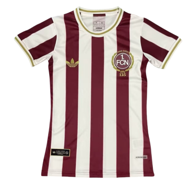 2025-26  Women FC Nurnberg Red and white FC Nürnberg soccer jersey