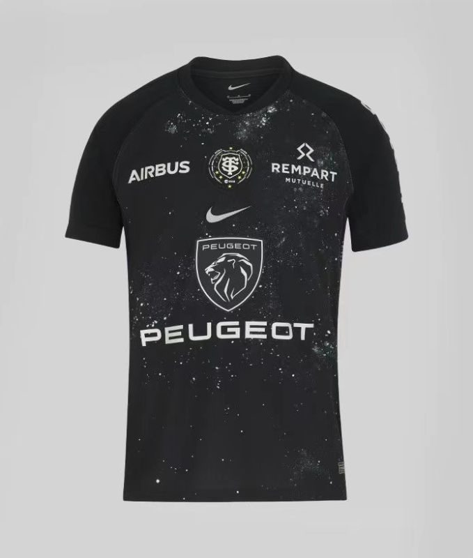 2025 Toulouse Black Rugby Jersey (圆领)