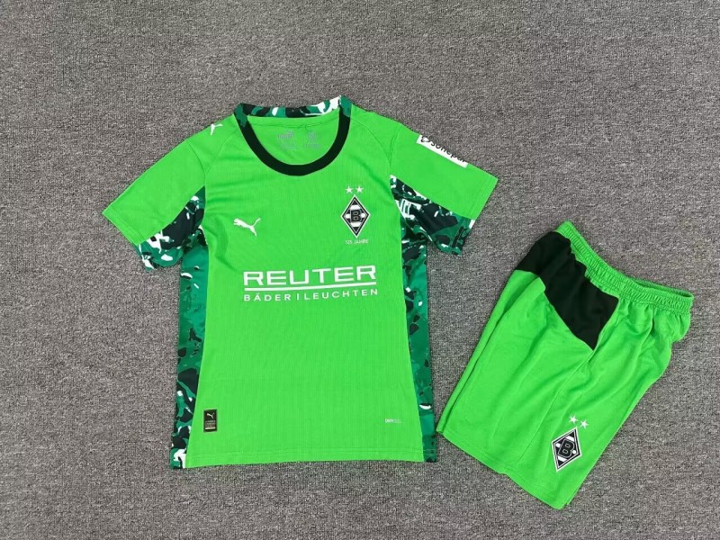 2025/26 Kids  Monchengladbach away green soccer jersey