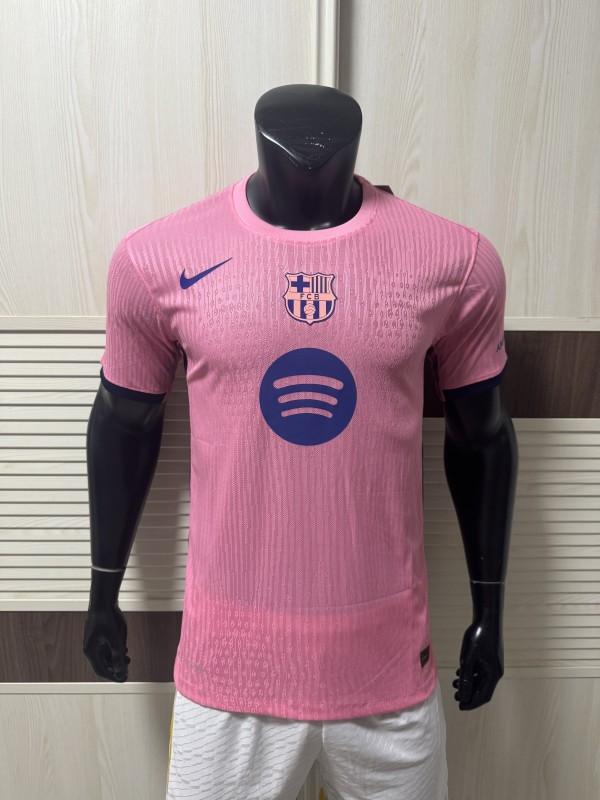 2025-26 Mens Barcelona Pink Player version soccer jersey
